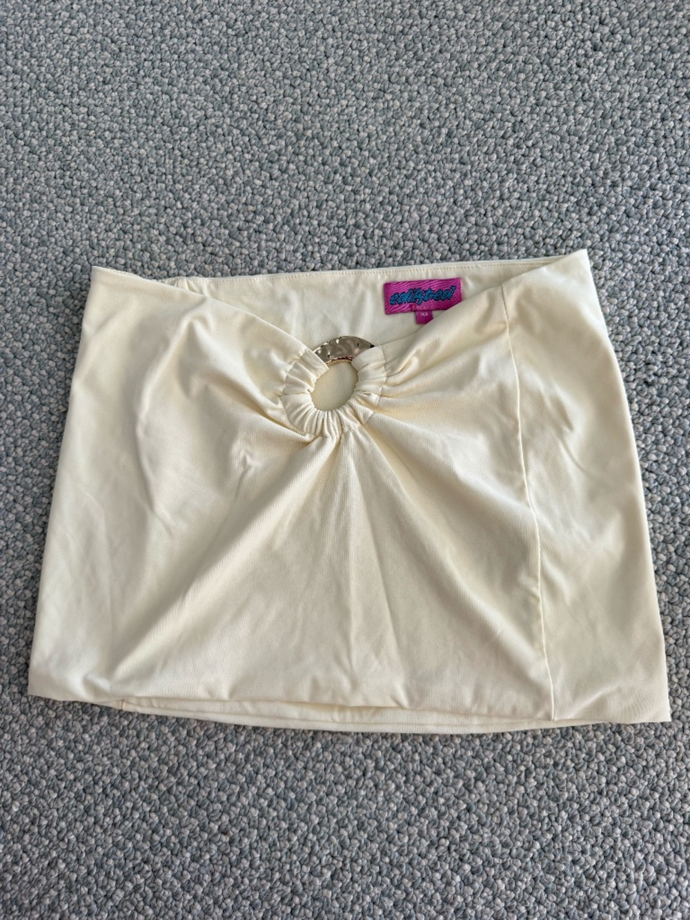 Edikted Yellow Mini Skirt with Gold Ring Detail